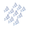 Miniatyrbillede 2 af 10: 100 stk. Papirclips Unik Delfin Form Letvægts Bærbar Galvaniseringsproces Metal Papirclips Kontorklips