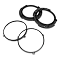 Miniatyrbilde 10 av 11: 7 tommers rund frontlyktmonteringsfeste, sett med metallring i svart, erstatning for Jeep Wrangler JK 2007 til 2017
