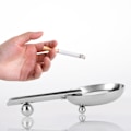 Miniatyrbillede 5 af 9: Bærbar rustfrit stål enkelt slot cigar askebæger med base ryge tilbehør