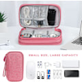 Miniatyrbilde 6 av 7: Reisekabeloppbevaringspose, elektronisk tilbehør, bærbar pose, bærbar vanntett dobbeltlags integrert oppbevaringspose Pink