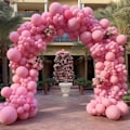Miniatyrbillede 3 af 7: 130 stk. lyserøde balloner i forskellige størrelser 18\" 12\" 10\" 5\" ballonbue guirlande sæt perfekt til fødselsdagsfest, dimission, babyshower, bryllup, feriedekoration Pink