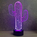 Miniatyrbild 2 av 5: 3D Kaktus Blomnattlampa Illusion Led 7 Färgförändring