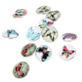 Miniatyrbilde 8 av 10: 12 stk knapper DIY smykker håndlaget sommerfuglmønster glassmaling knapp snaps dekorasjon