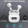 Pikkukuva 4 / 7: Langattomat nappikuulokkeet, Bluetooth-kuulokkeet 5.3 Stereo Bass 42H korvanappikuulokkeet 2024 Melunvaimennus Kuulokkeet 4 ENC Mic Puhelu Bluetooth Kuulokkeet USB-C LED D White