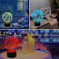 Miniatyrbilde 5 av 8: 3D Illusionslampe, 3D nattlys for gutter og jenter, bordlampe, 7 fargeendringer, dekorativ lampe - Perfekt gave til bursdag, festival, jul for babyer og tenåringer