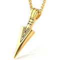Miniatyrbillede 1 af 7: Herre Arrowhead Arrow rustfrit stål vedhæng halskæde med stål hvede kæde Yellow
