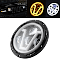 Miniatyrbillede 10 af 11: 7 tommer runde LED-forlygter Hvid Gult Lys IP67 Vandafvisende Passer til Jeep Wrangler JK 07-18
