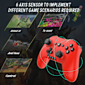 Miniatyrbilde 7 av 7: Bluetooth-kontroller for Switch/PC/Steam/Apple Arcade MFi-spill osv., Switch Pro-kontroller trådløs med justerbar dobbeltbevegelse, Turbo, makroer, 6-akser Red