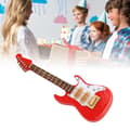 Miniatyr elektrisk gitarr röd vit färg snygg 3,9 tum längd utsökt mini gitarrmodell med låda för bord Red