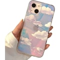 Miniatyrbillede 1 af 6: Telefon Hard Case Kompatibel med iPhone Case Slim Cystal Clear Holografisk Hvid Sky Kvinde Piger, Hard PC Stødsikker Beskyttende Design iPhone 15