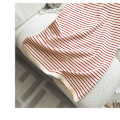 Miniatyrbillede 3 af 5: Stribet Print V-hals T-shirt Kjole (Rød One Size Fits All)