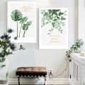 Miniatyrbillede 3 af 8: Botanisk vægkunsttryk Sæt af 3 Tropiske Blade Canvas Dekoration Plant Blad Boho