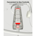 Miniatyrbilde 3 av 7: HW02 USB-headset med mikrofon, støydemping og innebygd kontroll, superlett, ultrakomfortabelt datamaskinheadset for bærbar PC, kablet kontorheadset for øret White