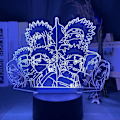 Miniatyrbilde 1 av 7: Naruto Kakashi Uchiha Sasuke 3D Illusions nattlampe Smart Touch, RGB-effekt USB-kabeldrevet Kreativ 3D Japansk Anime Lampe