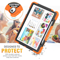 Miniatyrbilde 7 av 9: Etui til iPad Air 13 tommer (M3 2025) & (M2 2024), Sh0ckproof Design med Blyantholder/Skjermbeskytter/Roterende Håndstropp, Beskyttelse Orange New iPad Air 13 20242025