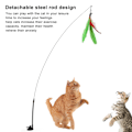 Miniatyrbild 3 av 5: Rolig kattfjäderpinne interaktiv handhållen kattfjäderstav med sugkopp för katter Green Feather