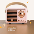 Pikkukuva 4 / 10: Retro Bluetooth-kaiutin, tehokas subwoofer-efekti, kannettava minikokoinen ulkoilukäyttöön tarkoitettu langaton kaiutin, vaaleanpunainen