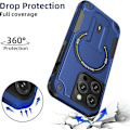 Miniatyrbilde 3 av 7: Magnetisk iPhone-etui med stativ, kompatibel med MagSafe, robust innebygd støtte, militærgradert fallbeskyttelse støtsikker for iPhone Blue iPhone 12