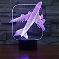Miniatyrbild 4 av 8: Flygplan 3D LED Civil Optisk Illusion Nattlampa, ZTOP 7 Färgbyte Touch Switch USB-driven Sovrumsdekoration Skrivbordslampa
