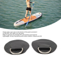 Miniatyrbillede 2 af 5: 4 stk. D-ring lap PVC rustfrit stål surfboard enkelt lag rund form D-ring pude til oppustelig båd kajak kano sort