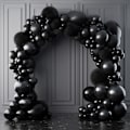 Miniatyrbillede 7 af 7: 130 stk. sorte balloner i forskellige størrelser 18\" 12\" 10\" 5\" ballonbue guirlande sæt perfekt til fødselsdagsfest, dimission, babyshower, bryllup, ferie D Black