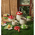 Miniatyrbillede 2 af 3: Sød Svampe Krus - 325 ml, Kawaii Keramisk Kaffekrus med Låg, Sjov Svampe Kop til Te, Mælk, Latte, Sjov Fødselsdagsgave til Kvinder Green Mushroom