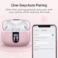 Pikkukuva 5 / 7: Bluetooth-kuulokkeet True Wireless -nappikuulokkeet 60 tunnin toistoaika LED-virranäyttö Kuulokkeet langattomalla latauskotelolla IPX5-vedenpitävät korvanappikuulokkeet M:llä Pink