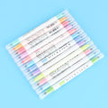 Miniatyrbilde 4 av 10: 12 farger dobbelthodet fluorescerende penner tegning mild liner penn highlighter stasjonær