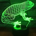 Miniatyrbild 1 av 5: 3D Groda Nattlampa Bord Skrivbord Optisk Illusion Lampor 7 Colo