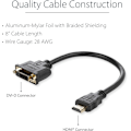 Miniatyrbild 3 av 5: HDMI-hane till DVI-hona-adapter - 8 tum - 1080p DVI-D-könsändringskabel (HDDVIMF8IN)，2-pack