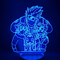 Miniatyrbild 3 av 7: Naruto Kakashi Uchiha Sasuke 3D Illusionslampa Nattlampa Smart Touch, RGB-effekt USB-kabeldriven Kreativ 3D Japansk Animelampa