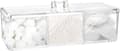 1 pc Square Qtip Holder, 3-Compartment Cotton Pad and Pad Organizer, Clear Acrylic Containers with Lids for Bathroom Vanity