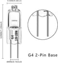 Miniatyrbillede 2 af 4: G4 20W 12V T3 JC Type 2-polet halogenpære til underskabsbelysning (10-pak)