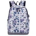 Girls Backpack Blue-School Backpack-Print (Cat)