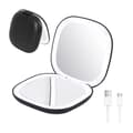 LED Makeup Mirror - 10x Magnification - Rechargeable - Black