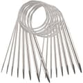 Circular Knitting Needle Set, Stainless Steel Needles 8-Piece Kit with 60 cm Cables, Multi-Size Circular Knitting Needle Set for Sweaters