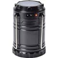 (Black) Solar Powered Camping Lamp LED Lantern Rechargeable Multifunctional Foldable - Black - Unisex