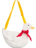 1 pc Cartoon Simulation Adorable Duck Single Shoulder Bag Plush Backpack (white)