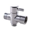 3-way T-coupling with shut-off valve for bathroom