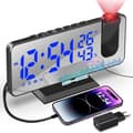 Projektionsklocka, multifunktionell LCD digital väggprojektion rösttalande temperaturdisplay LED-väckarklocka
