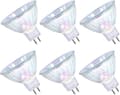 MR16 50W 12V GU5.3 halogen bulbs, dimmable, warm white 3000K, 2-pin base, 6-pack