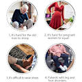 Pikkukuva 5 / 5: kpl Lazy Shoes Helper, Uusin Kenkälusikka, Kenkien pukemisen apuväline, Harmaa