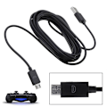 Miniatyrbillede 3 af 5: 2-pak Playstation 4 / PS4 Ladekabel til controller 3m Sort[mo]