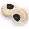 Miniatyrbillede 2 af 4: 2 x Kabelgennemføringer til Skriveborde og Bordplader - Bronze 60mm[mo]