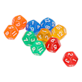 Pikkukuva 7 / 8: 40 kpl 12-sivuista läpinäkyvää noppaa, vedenpitävät 5 värin läpinäkyvät nopat lautapeleihin ja matematiikan opetukseen