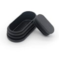 Miniatyrbillede 2 af 2: 100 stk. 15 x 30 mm plastik endestykker, til rør, møbelben, ovale endestykker, til plastik stolben hætter, til ovale rør NPTERBL