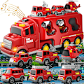 Miniatyrbild 1 av 5: Polisbilsleksaker för småbarn 3 4 5 6 år, 5 i 1 lastbilsdriven friktionsleksaksbil Julklappar födelsedagspresenter för 3-5 år gamla pojkar och flickor