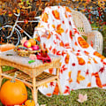 Miniatyrbillede 2 af 5: Høstfilt, Halloween græskar høst plys høstdekor fleece fuzzy picnictæppe til sofa sofaer stole (50\" x 60\")