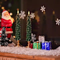 Miniatyrbilde 5 av 6: 4 stk. Flammeløse 9,5\" Koniske Lys, Voks Batteridrevet, 6-Timers Timer, 3D Flimmer, Juletrær/Peisdekor