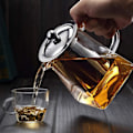 Miniatyrbillede 5 af 5: Klar Glastekande med Si Te-Si Rustfrit Stål Firkantet Tekande med Si til Løs Te og Kaffe (750ML-Firkantet)